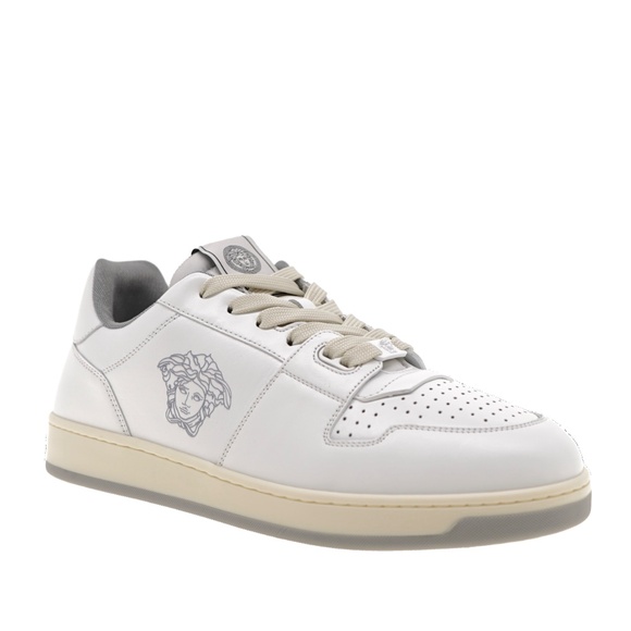 Versace Medusa Men Sneakers White Leather Size 42 / 9 US New - Picture 3 of 8